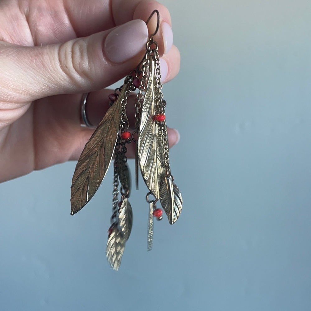 Earrings - feather